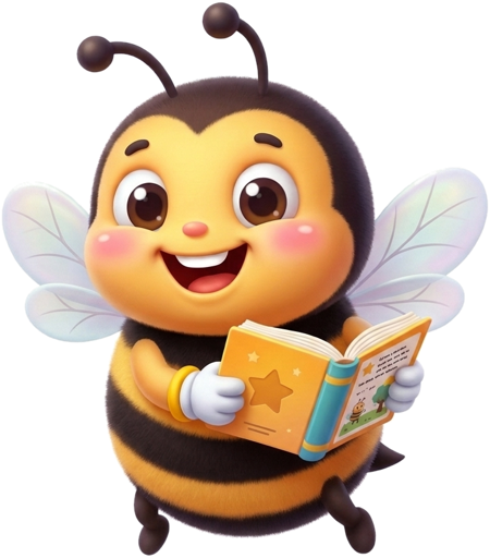 KIWIBEE bee reading a book
